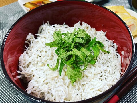 シンプル！我が家の大葉香る釜揚げしらす丼！